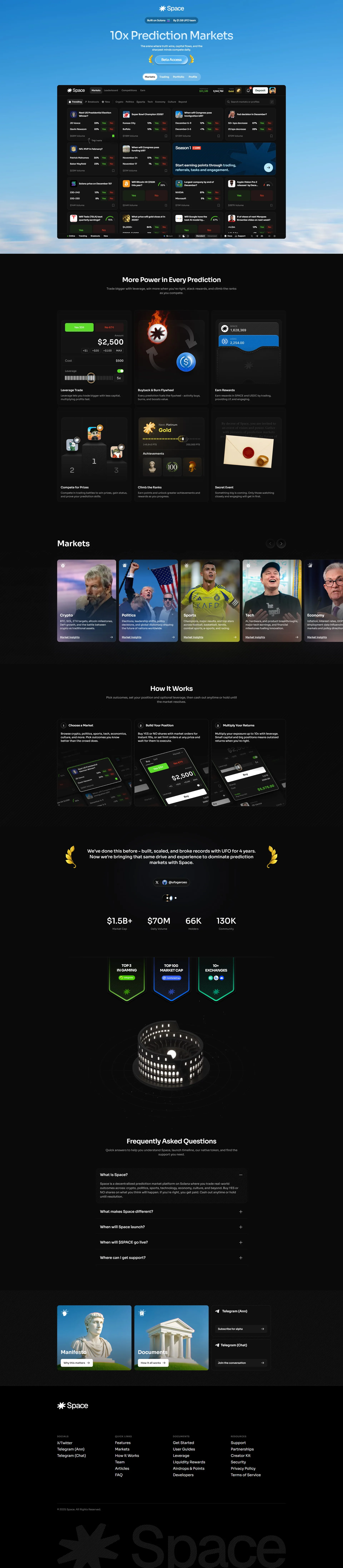 Space landing page